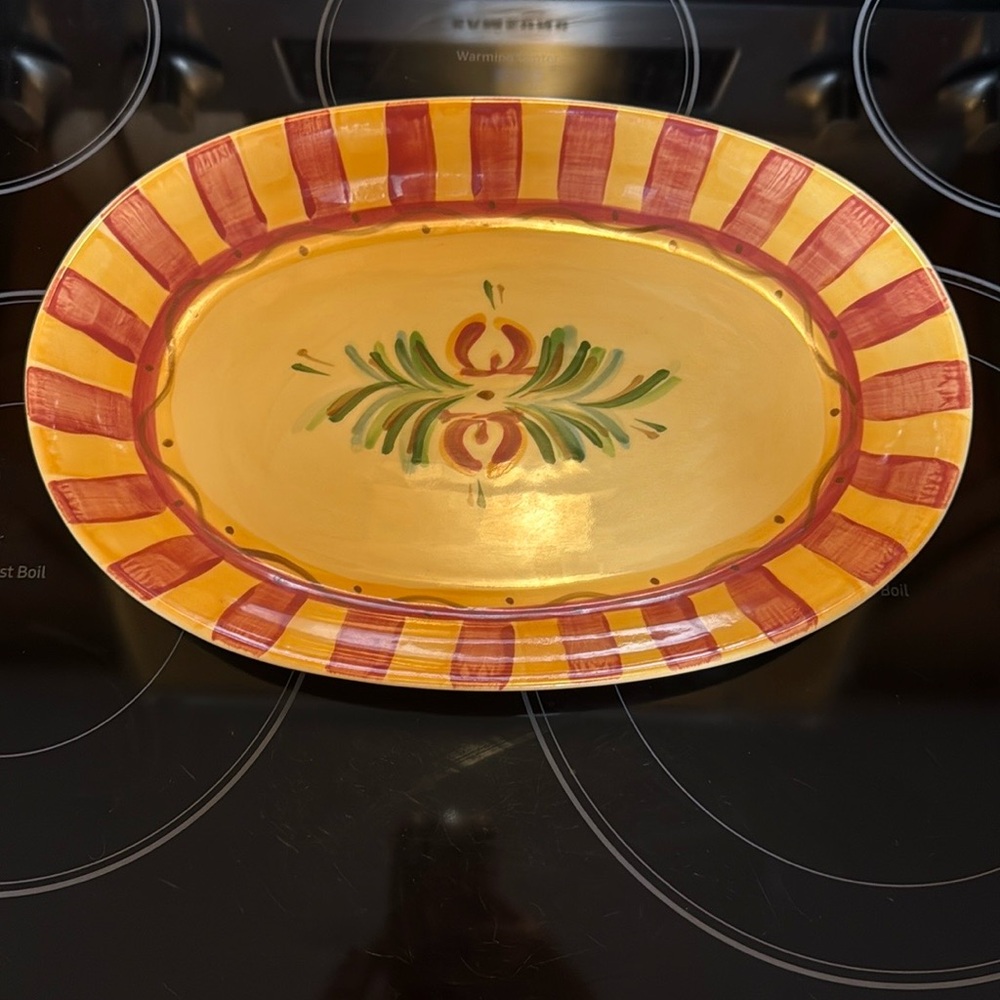 Southern Living At Home Siena Ceramic Platter by Gail Pittman, EUC